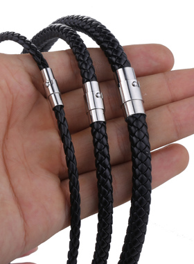 Classic Men's Women's Leather Choker Necklace Black Brown