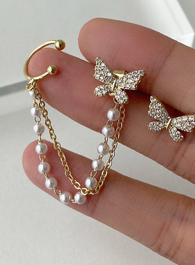 2023 Asymmetrical Rhinestone Butterfly Earrings For Women
