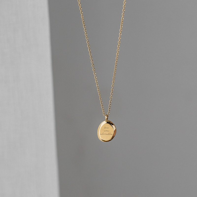 2023 stainless steel Necklace Temperament Simple Gold round