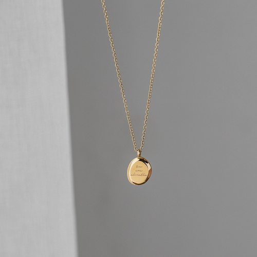 2023 stainless steel Necklace Temperament Simple Gold round
