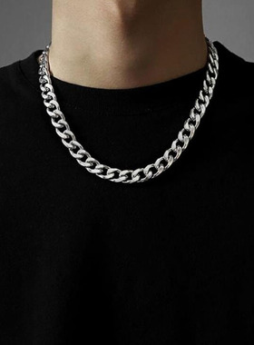 Stainless Steel Chain Necklace Long Hip Hop for Women Men