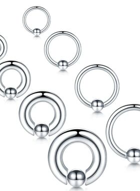 1pcs Stainless Steel Large Gauge Captive Bead Ring 20G-00G