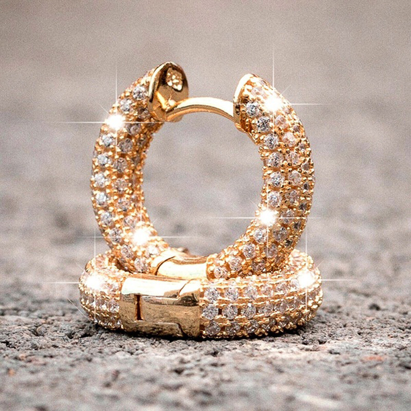 New Luxury Women Small Hoop Earrings Dazzling Micro