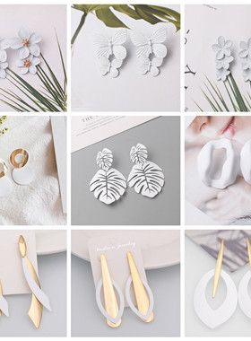 White Color Hanging Earrings for Women Korean Fashion Long
