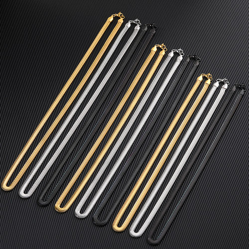 2023 Flat Snake Chain Male Stainless Steel Necklace for Men