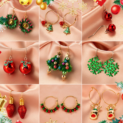 New Christmas Snowman Bells Dangle Earrings For Women Girl