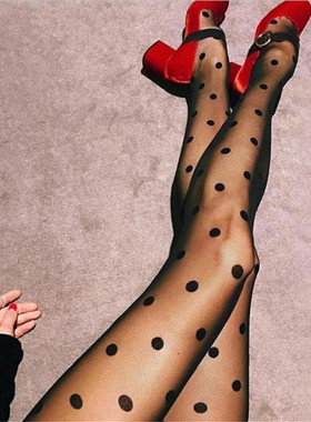 Women's Tights Sexy Large Dot Silk Stockings Ladies Vintage
