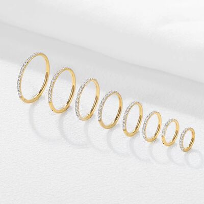 6-14mm Titanium Piercing Hoop Ring with Round Zircon CZ