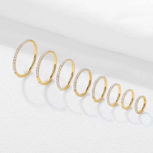 6-14mm Titanium Piercing Hoop Ring with Round Zircon CZ
