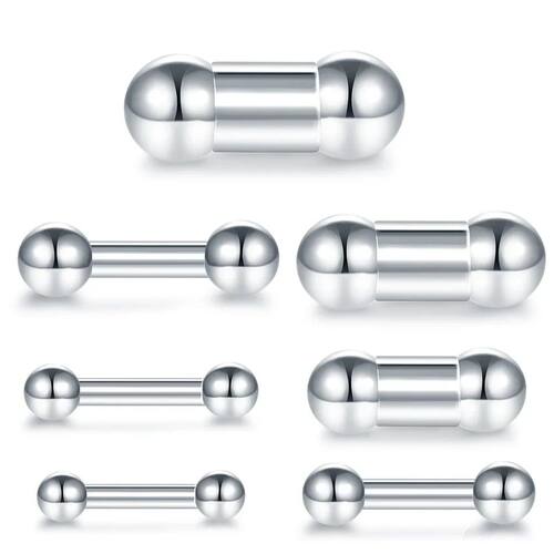 1PC Stainless Steel Large Gauge Tongue Piercing Cartilage
