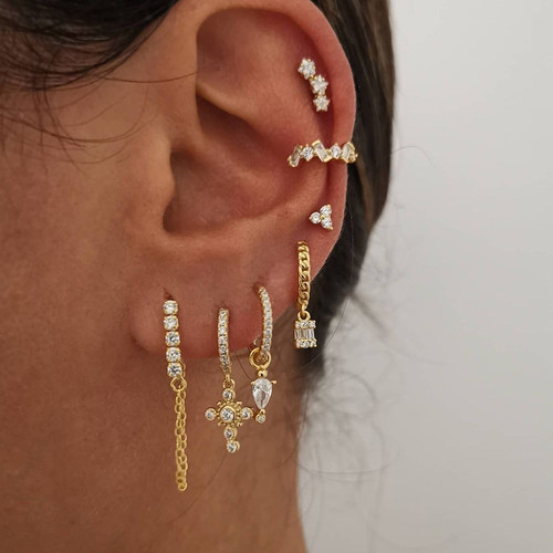 CRMYA Yellow Silver Plated Stud Dangle Earrings For Women