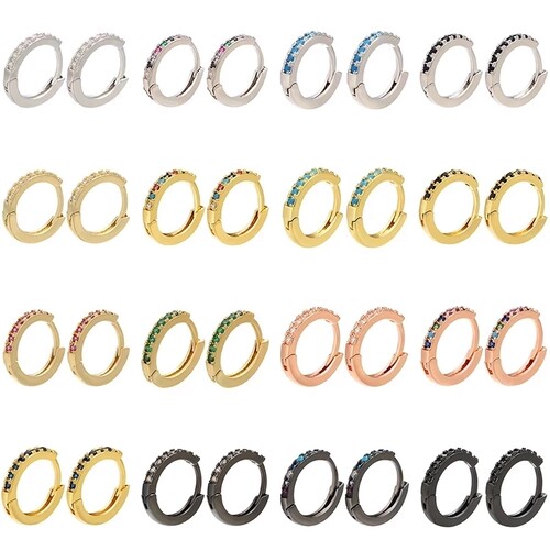 2023 13x14mm one pair crystal hoop earrings for women