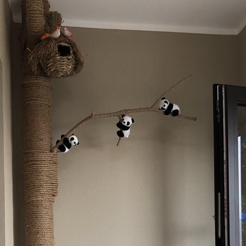 熊猫爬树挂件迷你熊猫夹子毛绒玩具小玩偶公仔盆栽卧室桌面小挂件