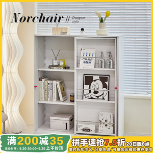 NORCHAIR北欧落地儿童书架简约卧室书柜创意推拉门绘本收纳置物柜