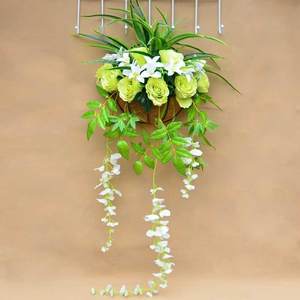 仿真壁挂假花吊兰室内植物吊篮花卉挂墙装饰创