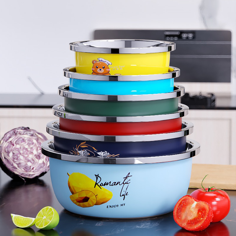加厚和面盆不锈钢家用厨房猪油盆彩色圆盆商用烘焙盆洗奶瓶专用盆,婴童用品,儿童餐具,淘宝优惠券,粉丝福利购,淘宝优惠卷