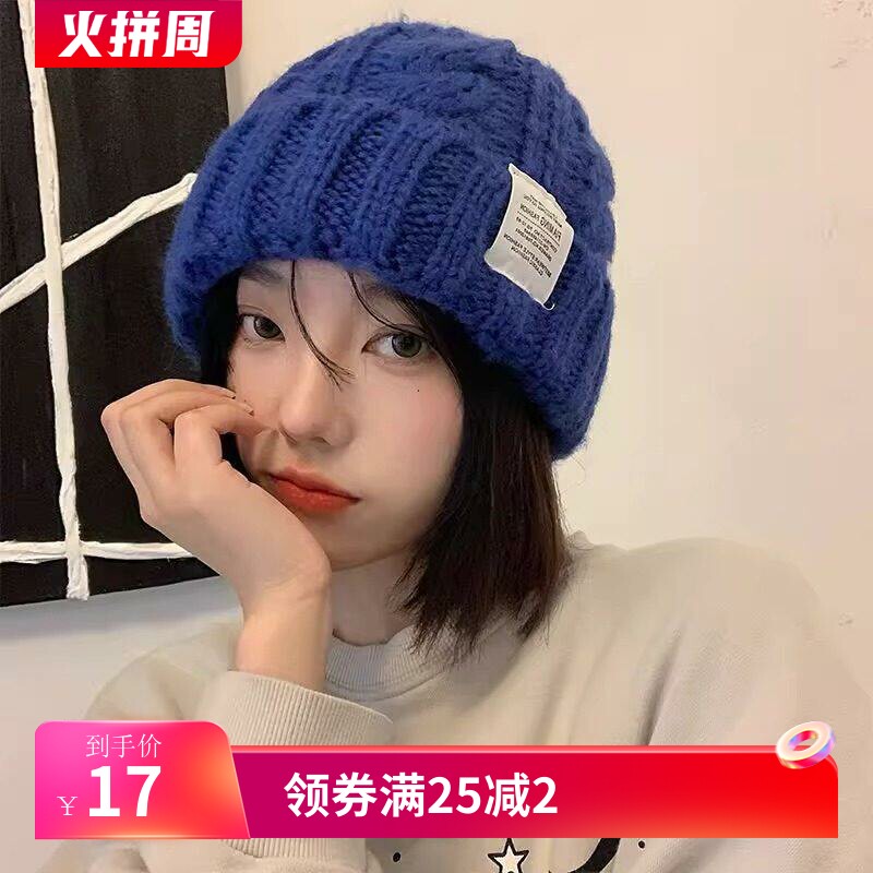 秋冬时尚针织帽女款韩版时尚麻花毛线帽保暖护耳多色可选休闲