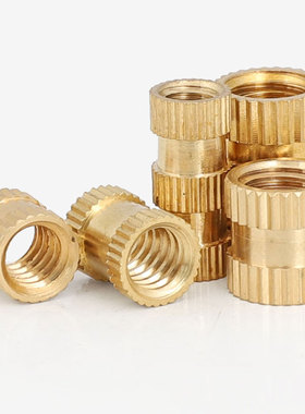 铜嵌件通孔铜镶件注塑铜螺母铜预埋件花母M2M2.5M3M4M5M6M8M10GH