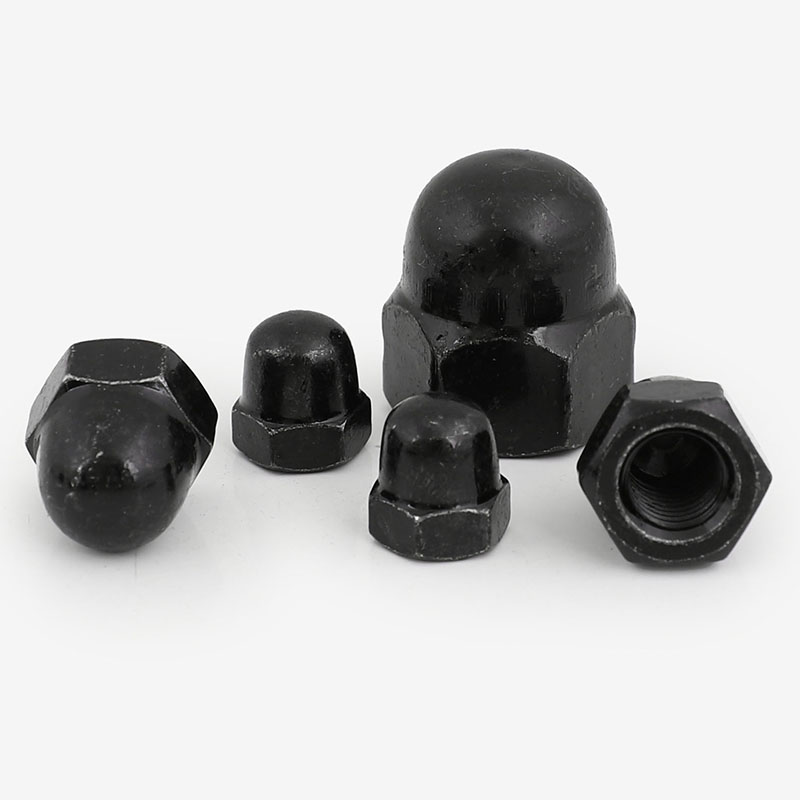 304黑色不锈钢盖母六角螺帽