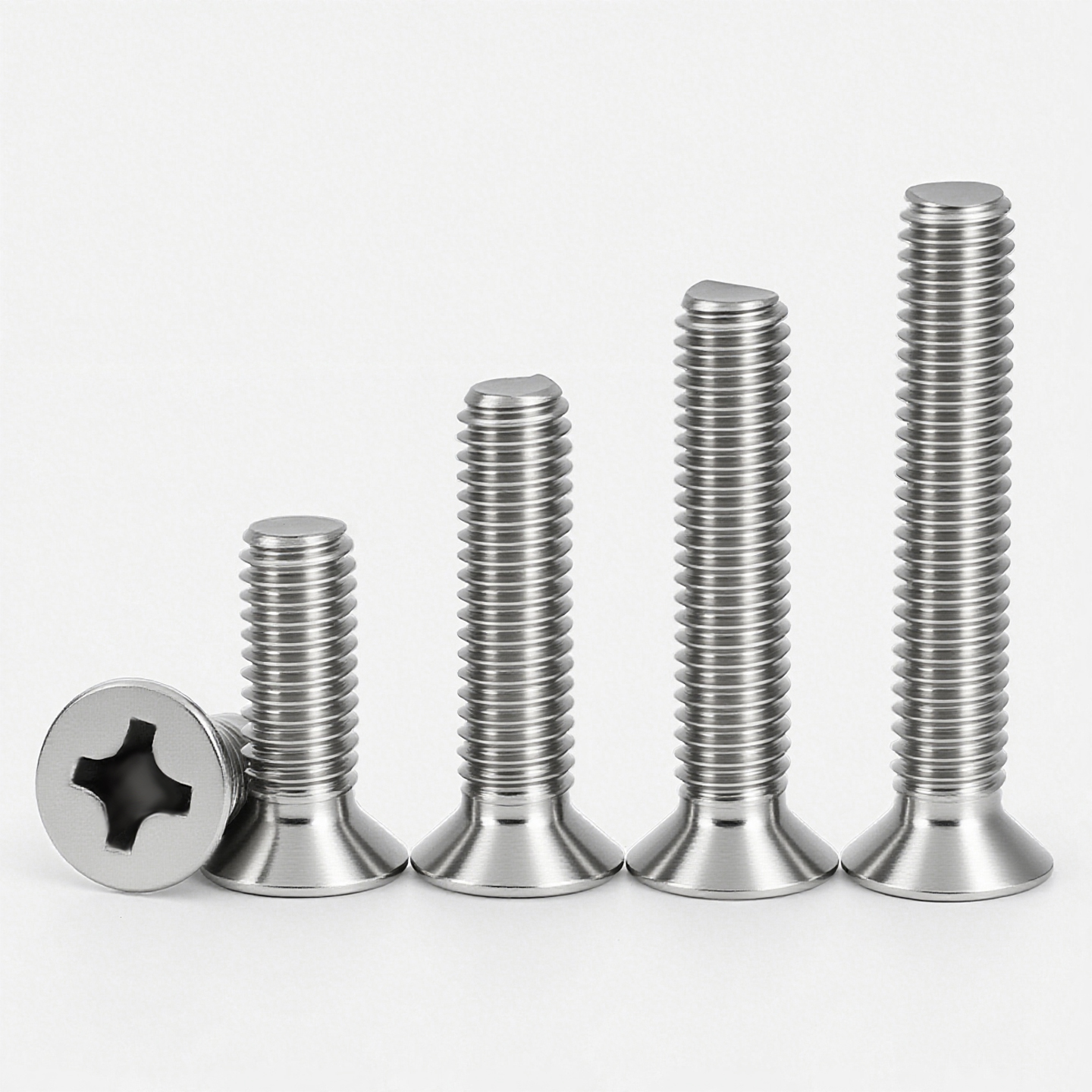 304不锈钢十字沉头机牙螺钉平头