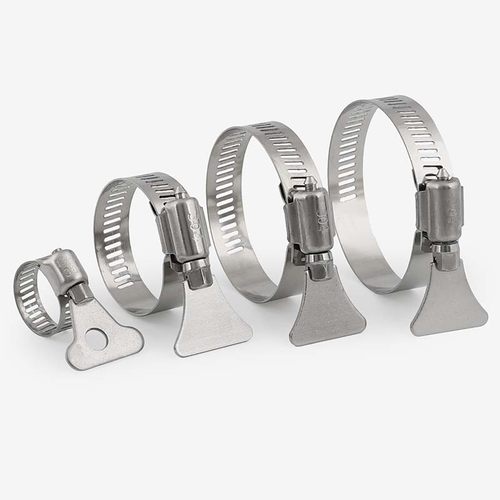 不锈钢带手柄喉箍式手拧卡箍