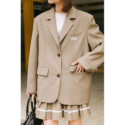 午睡自制学院风长袖西装外套