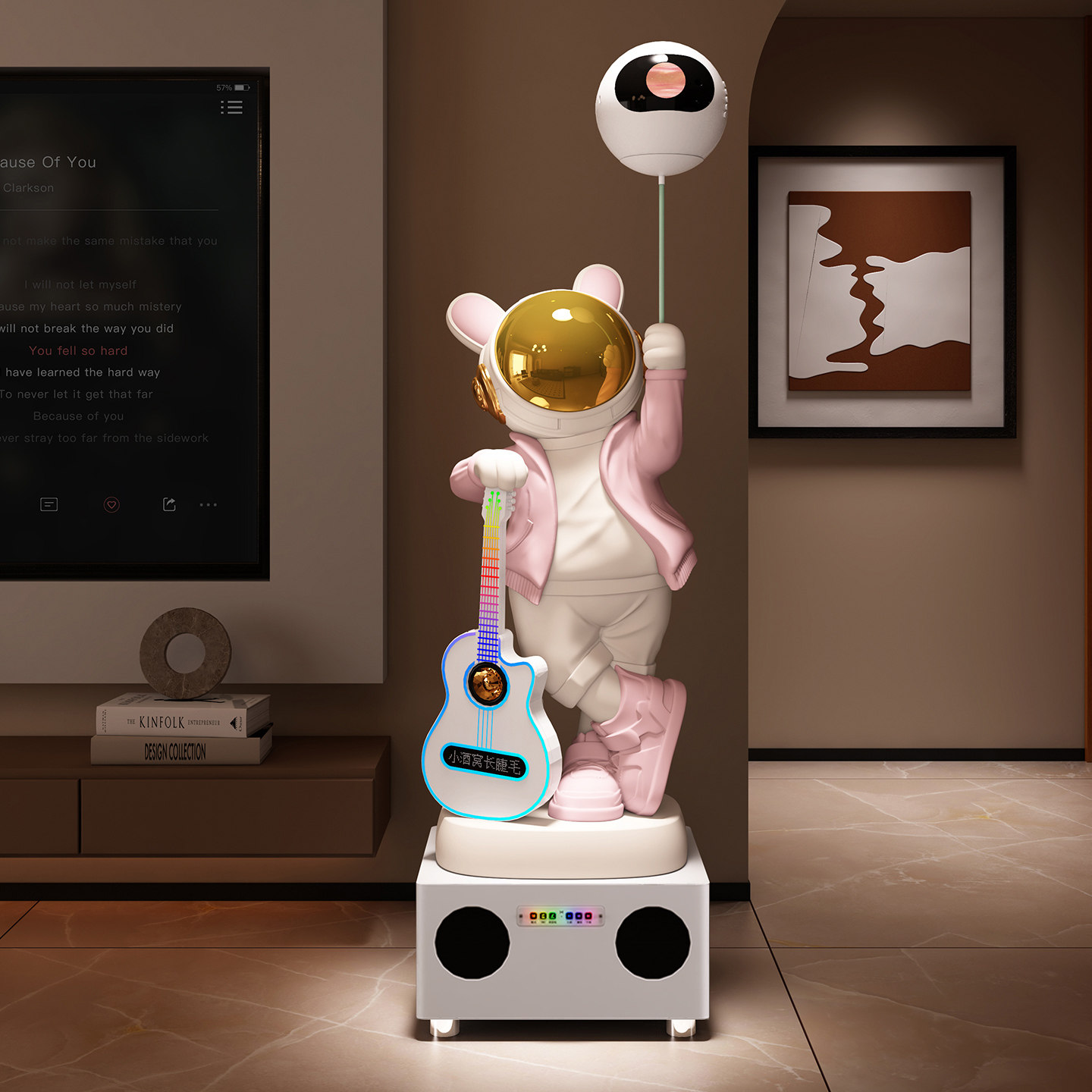 创意宇航员吉他手落地摆件客厅装饰品现代简约家居电视柜摆设,家居饰品,落地摆件,淘宝优惠券,粉丝福利购,淘宝优惠卷
