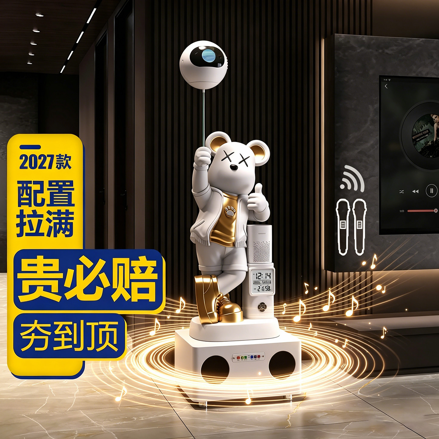 2027新款暴力熊音响落地摆件客厅电视柜沙发旁装饰品创意家居摆件