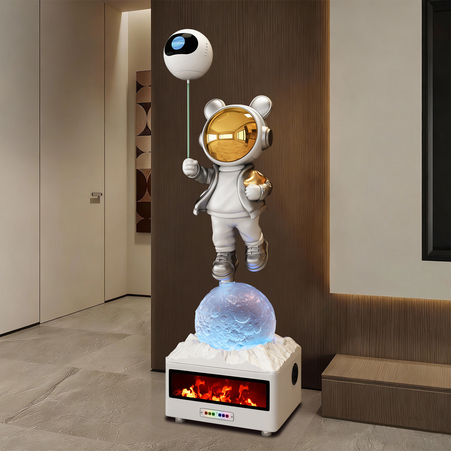 客厅沙发边电视机柜旁K歌太空人宇航员大摆件落地高端乔迁星空灯