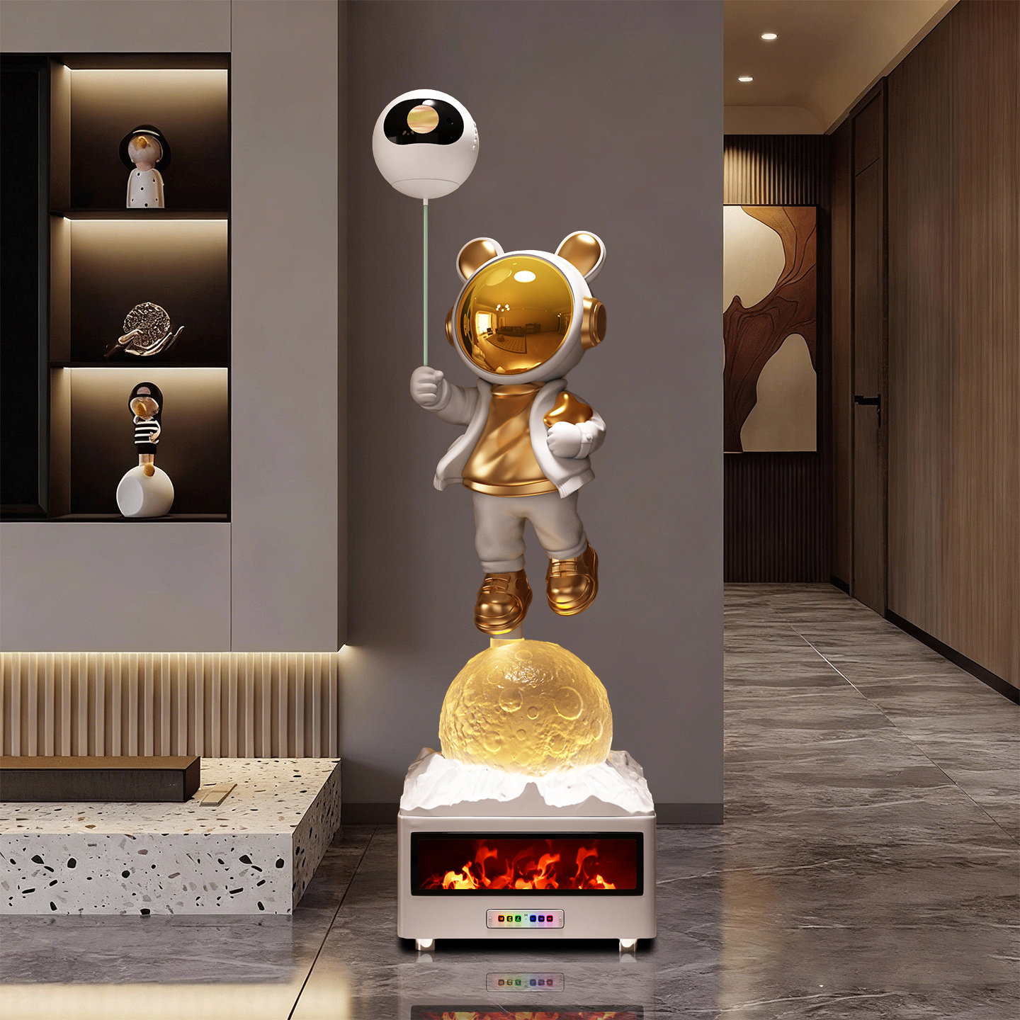 太空人宇航员大摆件沙发旁电视柜旁边落地摆件客厅轻奢装饰高级感