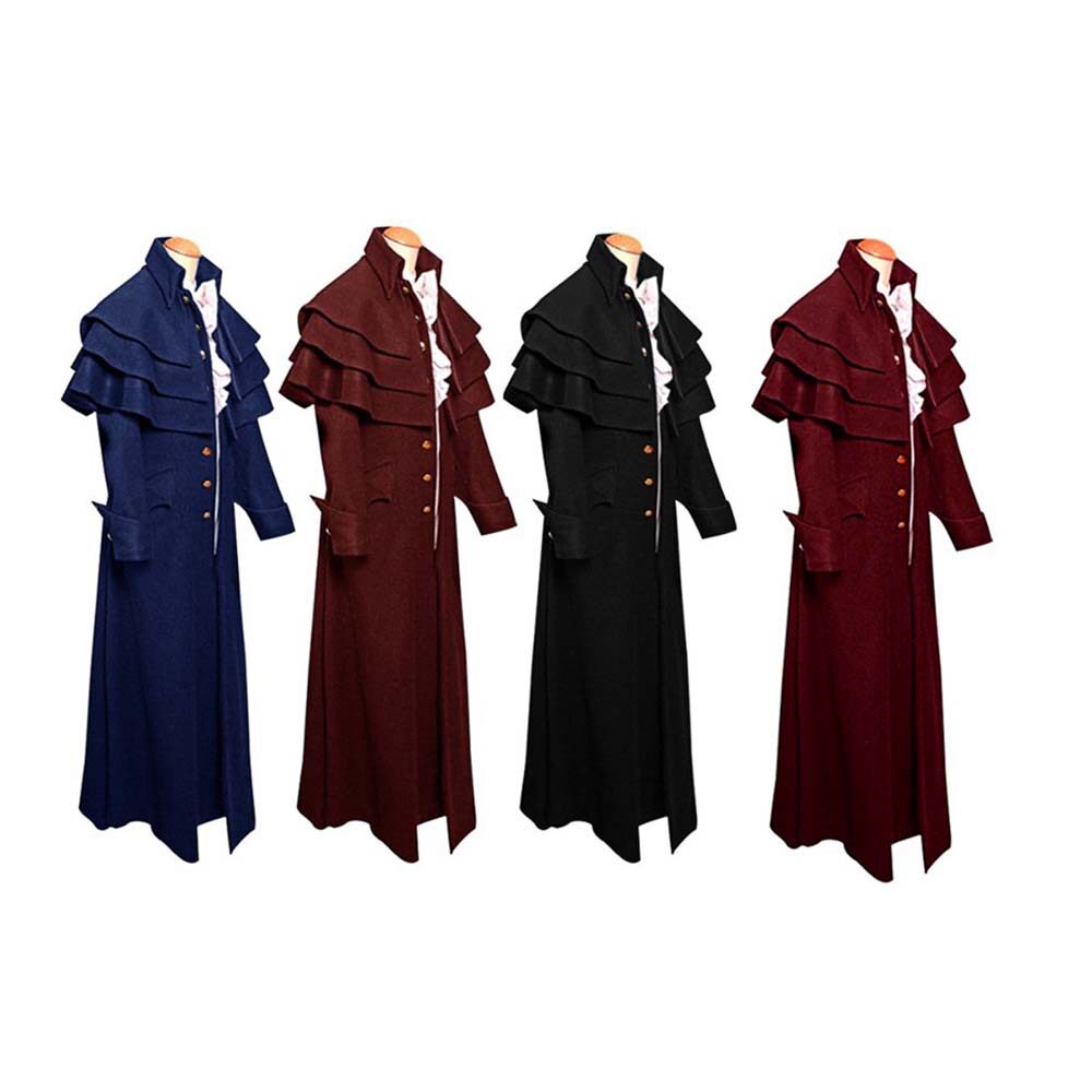 欧美大码中世纪牧师服立领纽扣外套服装舞台服制服欧美奇幻