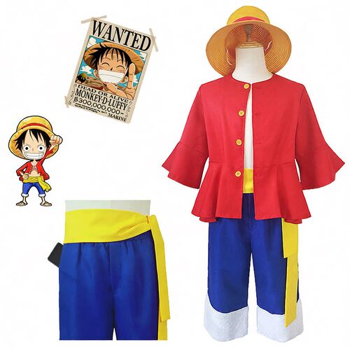 海贼王cos服龙之果实两年后二代路飞黄草帽团cosplay动漫表演服装