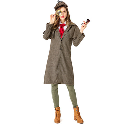 万圣节服装成人女款侦探服福尔摩斯服装广州品色电影角色扮演服