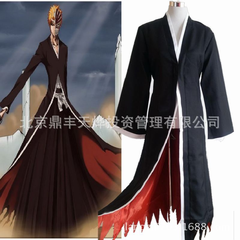 死神cos服千年血战篇黑崎一护cosplay服死霸装战损版动漫服
