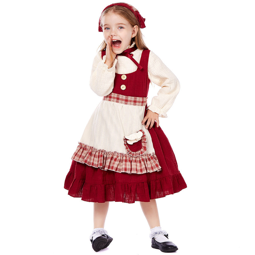 儿童卖火柴的小女孩服装农场女仆洛丽塔cos服y品色亚马逊电商货源