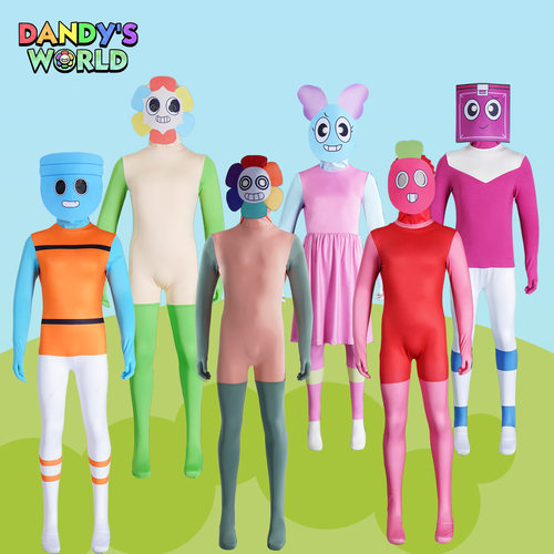 新品跨境万圣节Dandy'sWorld丹迪的世界cosplay服装连体表演服