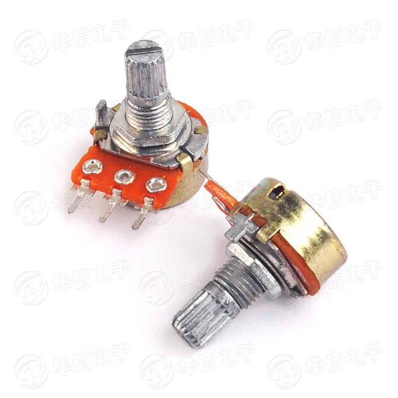 单联电位器双联碳膜电位器柄长15mm可调电阻B10KB20KB50KB100KB1M