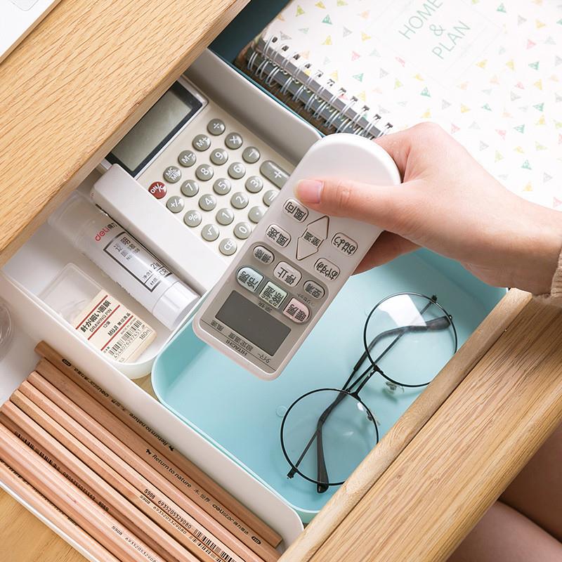 家用抽屉收纳分隔盒桌面塑料小盒子厨房橱柜餐具分类整理储物盒