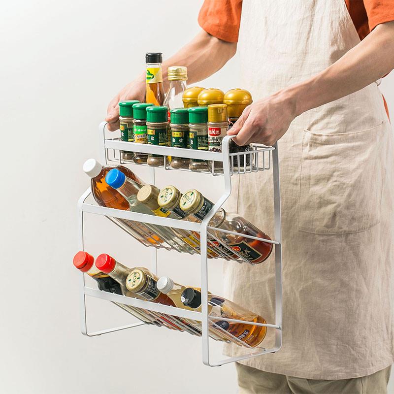 铁艺多层置物架厨房用品调味料落地架子台面多功能收纳架家用大全