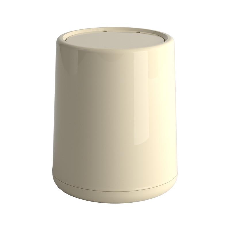 奶油风桌面按压垃圾桶轻奢风可爱小号迷你家用简约台面桌上收纳筒