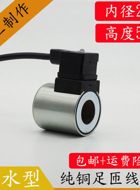 全铜防水液压电磁阀内孔23孔长51防水等级IP65电磁阀控制阀DC24V