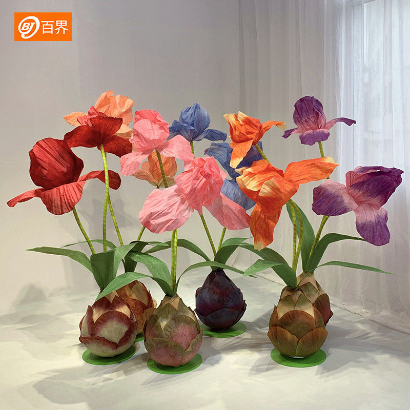 百界婚庆道具巨大型手工纸艺花商场店铺美陈橱窗摆件现场装饰布置