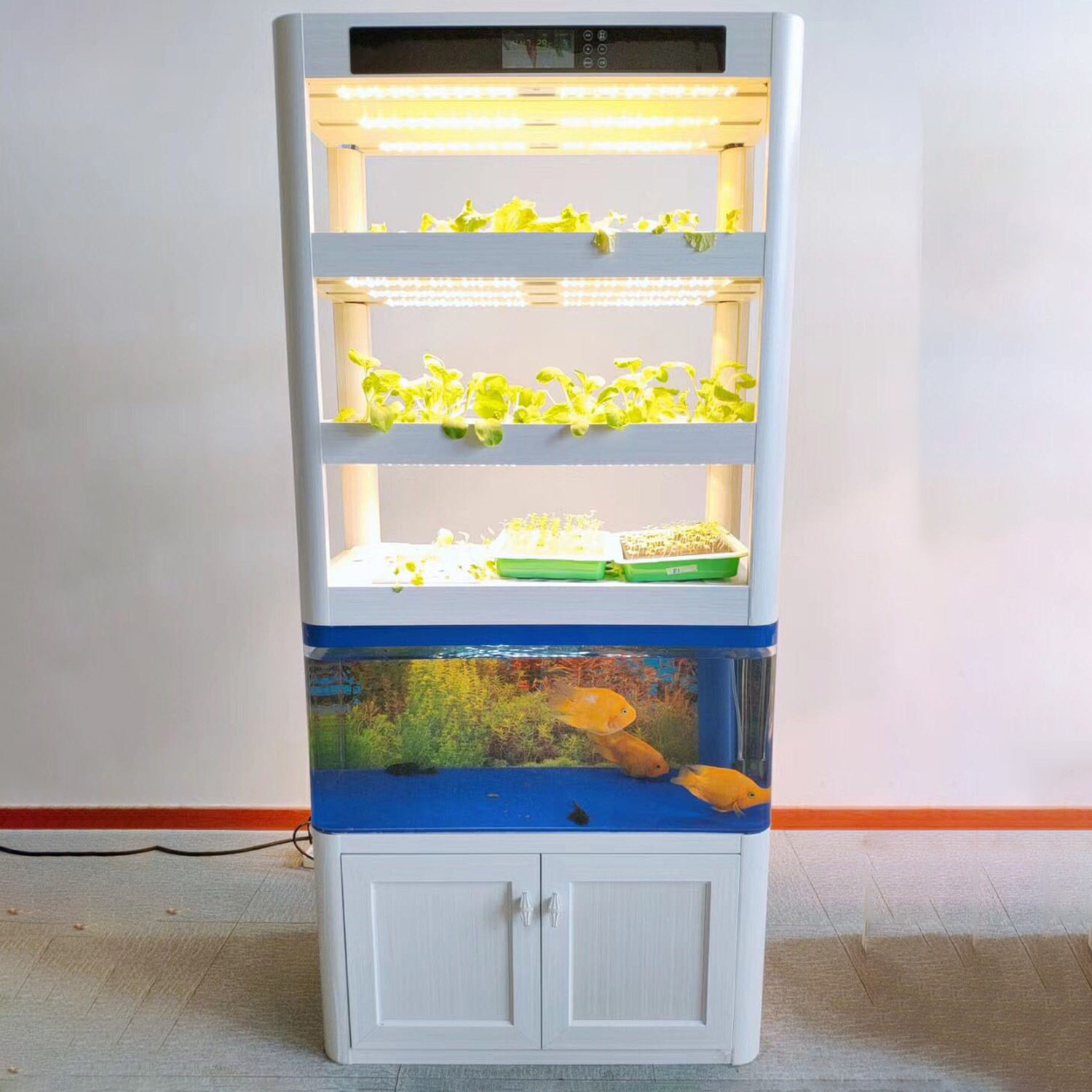 农业家庭养鱼种菜柜鱼缸水培种植柜鱼菜共生蔬菜种植机无土栽培设