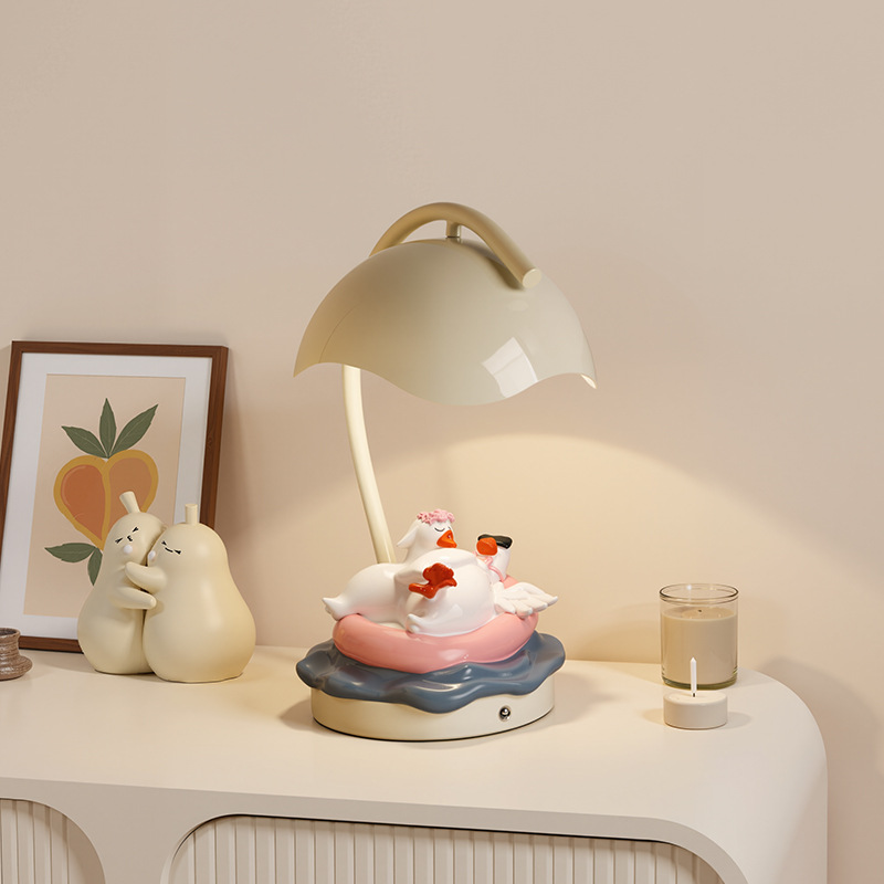 贝汉美吾爱鹅温馨小夜灯书桌床头氛围感树脂摆件学生儿童阅读神器