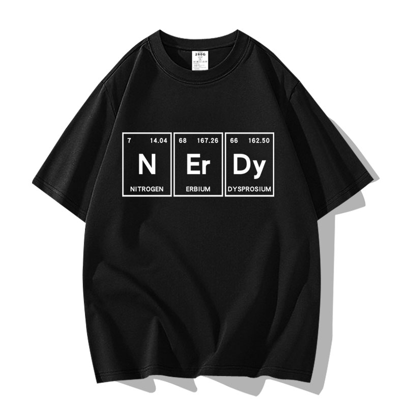 元素周期表nerdy书呆子短袖T恤衫