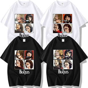 T恤衣服体恤衫 The Be周边短袖 Beatles披头士乐队约翰列侬Let