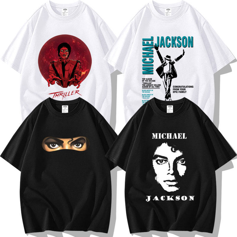 迈克尔杰克逊Michael Jackson图案印花周边短袖T恤衣服体恤衫半袖