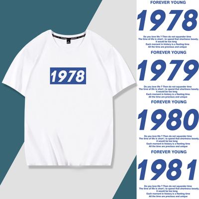 1978年生产数字定制短袖衣服