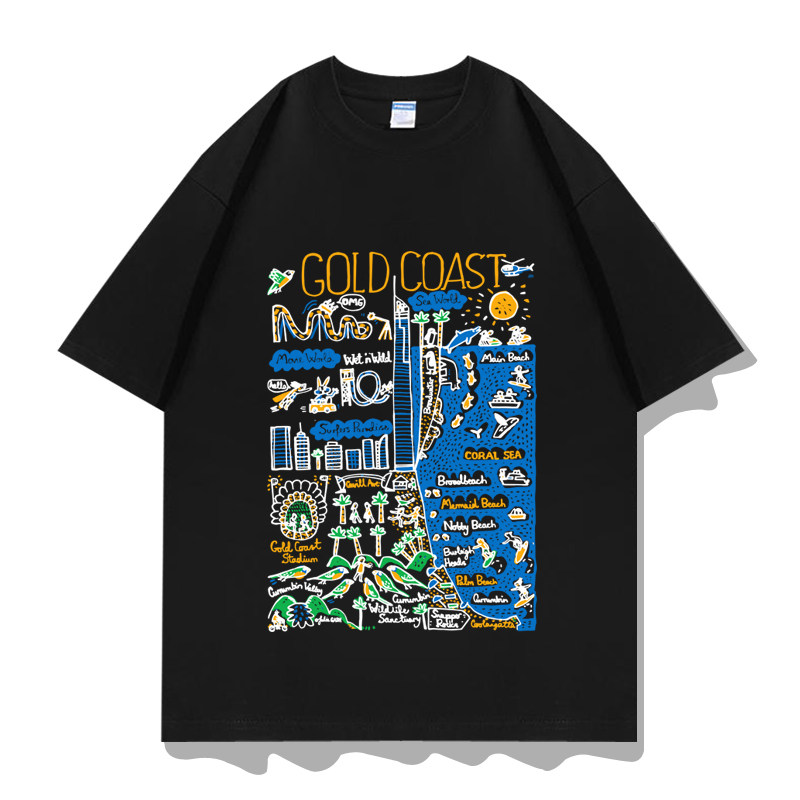 澳大利亚澳洲Australia黄金海岸旅游旅行地标纪念品文创短袖T恤衫