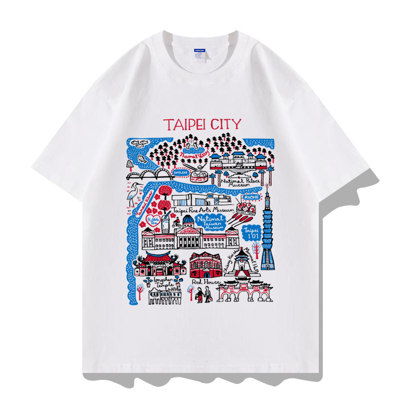台湾台北市标志性建筑taipei地标景点合集旅游旅行短袖T恤衫衣服